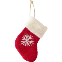 Шерстяная фетровая Снежинка, борода, Рождественский носок, Подарочный мешок, подвеска, украшение для рождественской елки