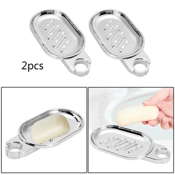 

2pcs Soap Dish Box Bathroom Shower Rack Plastic Soap Storage Plate Tray Holder Bathroom Tray Accessories Kitchen Tools