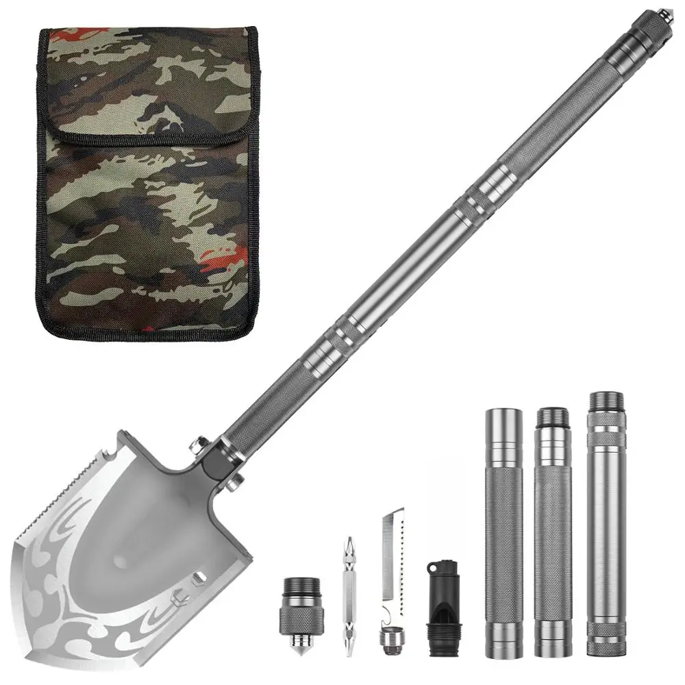 

Military Tactical Camping Shovel Tools Multitool Folding Shovel Fishing Snow Emergency Survival Edc Equipment Gear Multi Tool
