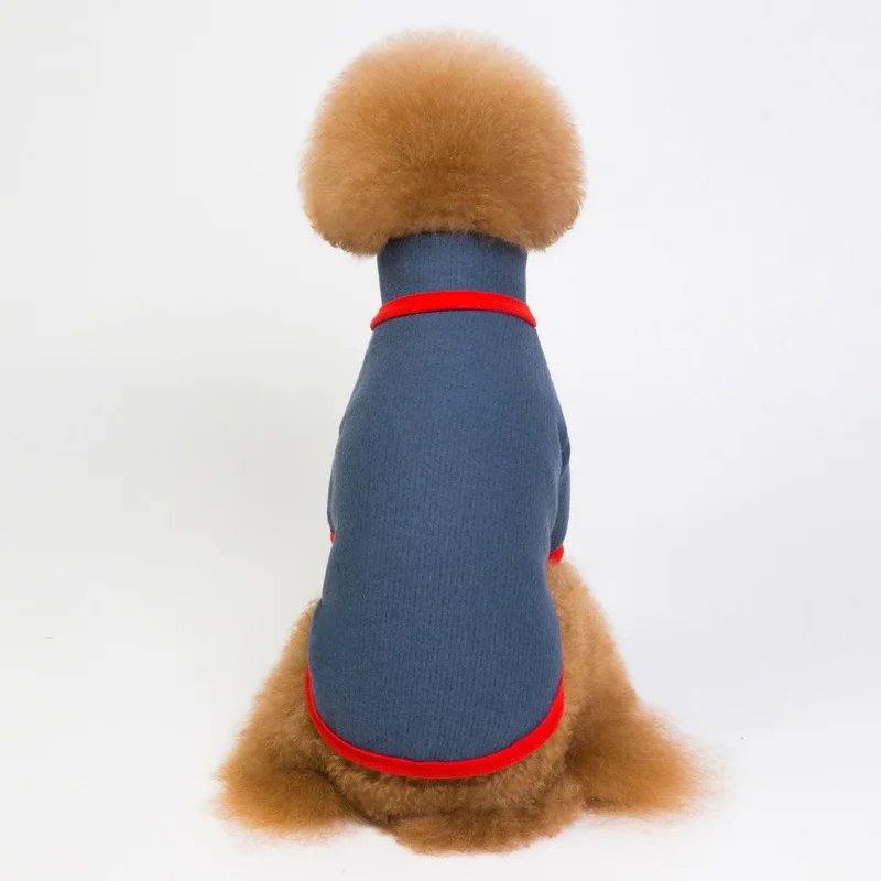 Французская одежда для бульдога; одежда с Мопсом; сезон осень-зима; костюм для собак; футболка; свитер; Одежда Для Пуделя; померанского шнауцера; пальто корги - Цвет: Тёмно-синий