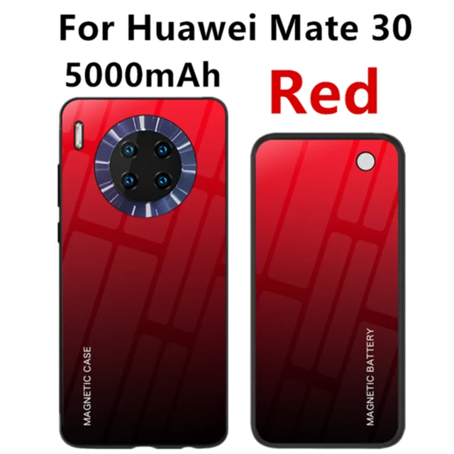 5000 мАч беспроводной зарядный чехол для аккумулятора huawei mate 30 Pro Магнитный чехол для аккумулятора для huawei mate 30 power Bank чехол для зарядного устройства - Цвет: Red For Mate 30