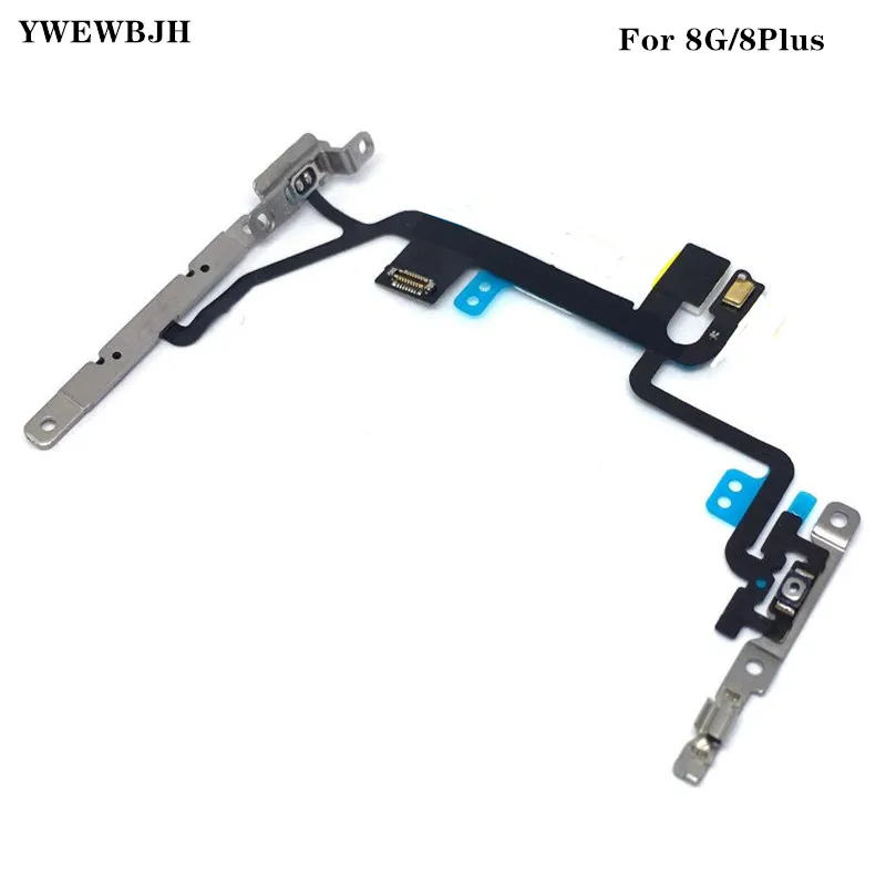 

YWEWBJH 5pcs Power Flex Cable for iPhone 8G 4.7''8 Plus 5.5'' On Off Switch Volume control with Metal Bracket LED Flash Parts