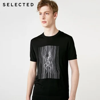 

SELECTED Men's Black Embroidered Threads Short-sleeved T-shirt S|419201536