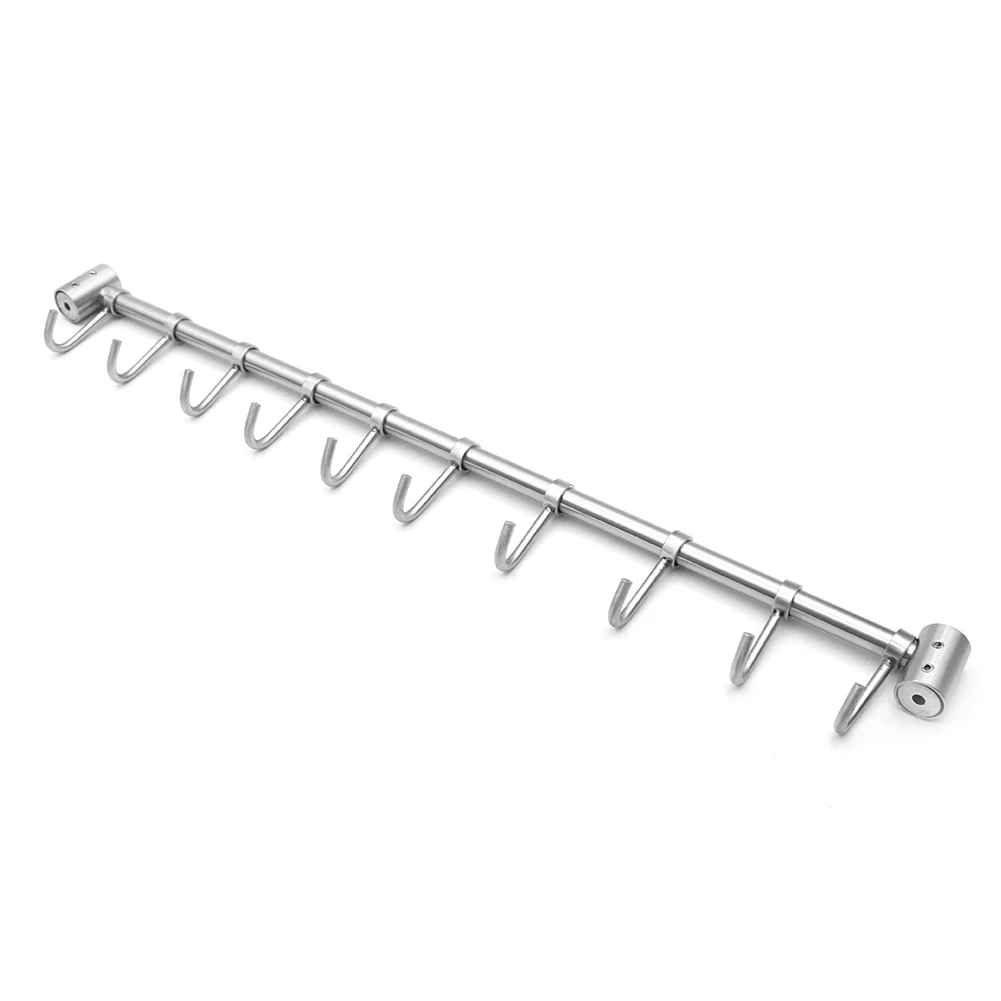 Держатель Rustproof Rack Hat из нержавеющей стали Органайзер для ванной склад-хралилище подставленное к стене с 7 крючками вешалка для одежды