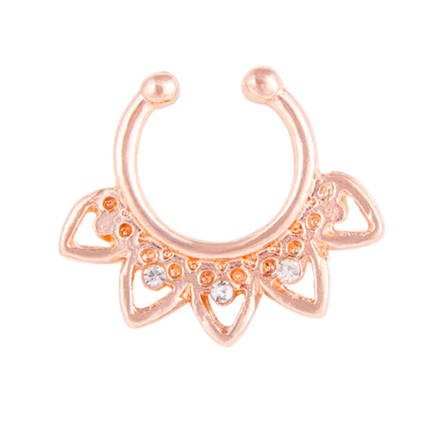 Stainless Steel Fake Nose Ring Septum Piercing Cheater Clip On Non Piercing Nose Ring Fake Septum Jewelry Faux Percing Nez