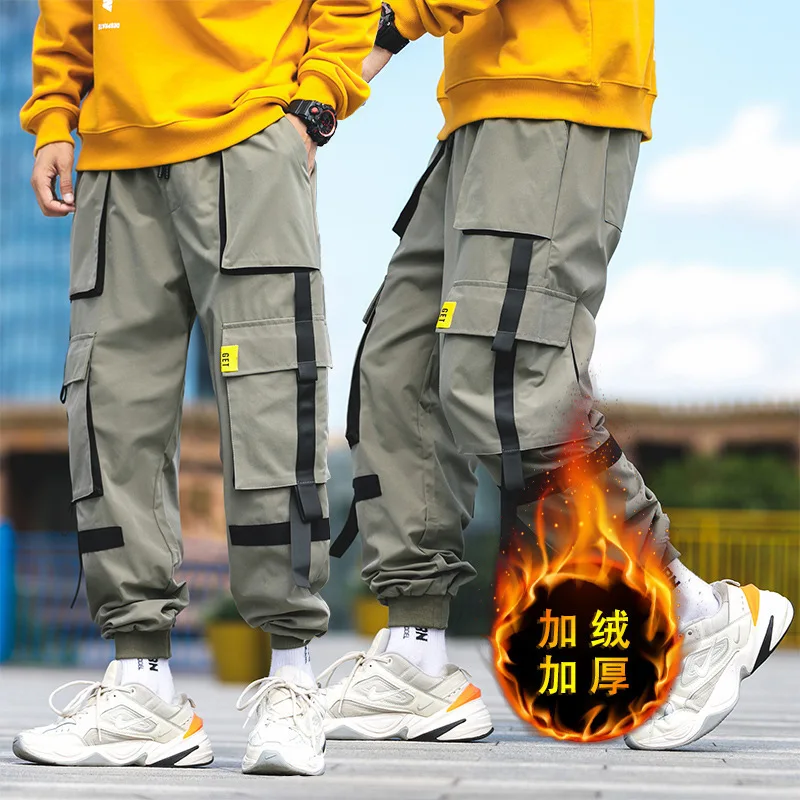 

Ancient Also Men'S Wear Shu 2019 Autumn And Winter Casual Pants Men New Style Bib Overall Japanese-style plus Velvet Ankle Bande