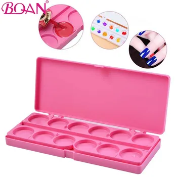 

BQAN 24 Grids Paint Holder Nail Art Painting Mixing Palette Drawing Color Painting Glue Palettes Manicure Tools
