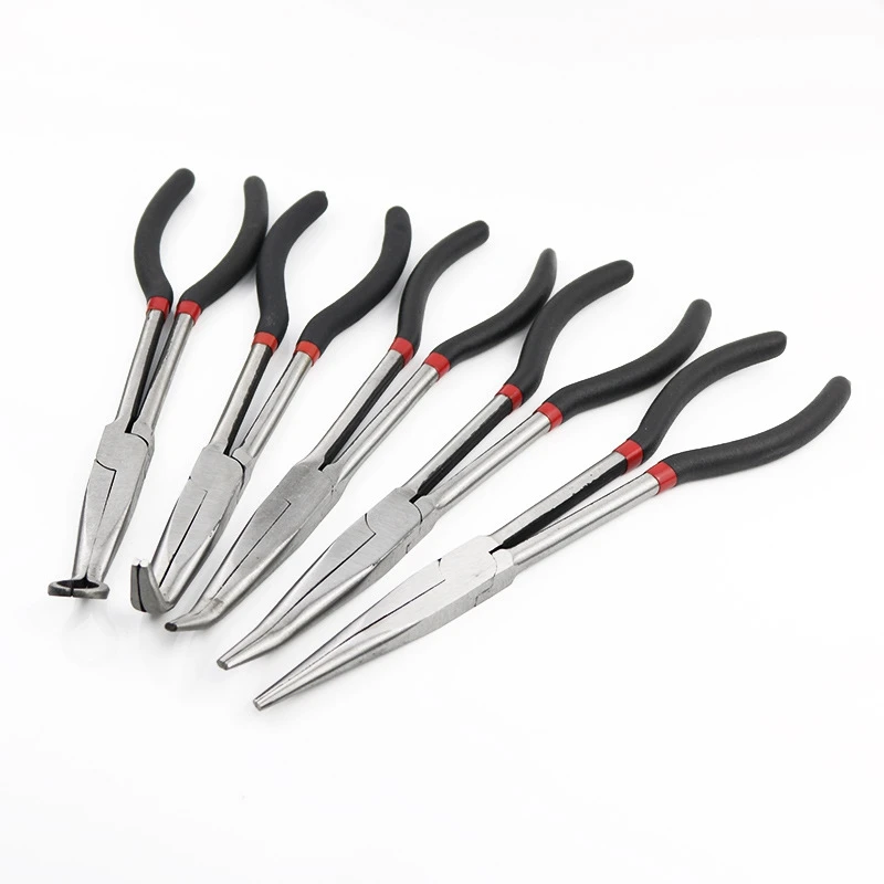 Koop 5 Stuk Set Van Multifunctionele Rvs 11 Inch Lange Tangetje Gebogen Neus tang Rondbektang Auto Reparatie