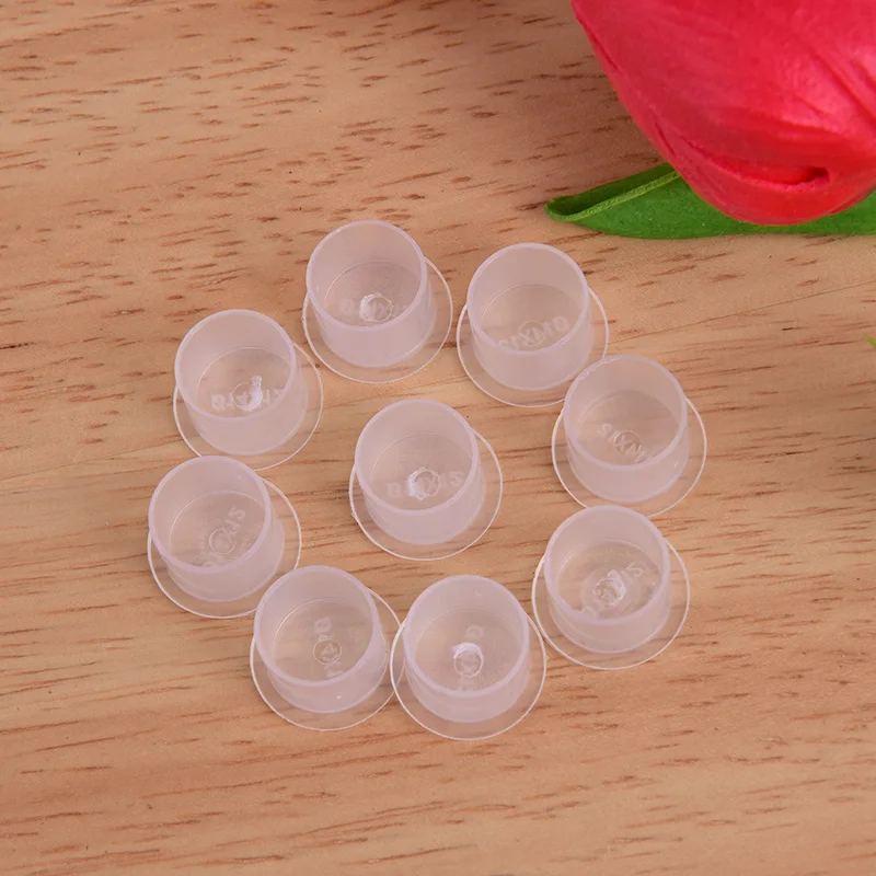 100pcs Microblading Tattoo Ink Cup Cap Pigment Clear Holder Container S/M/L Size For Needle Tip Grip Tattoo Power Supply