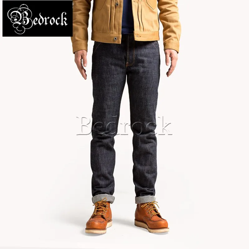 16.5oz heavy Unwashed Raw Denim Paris button jeans replica rising sun jeans for men loose straight WH fabric overalls