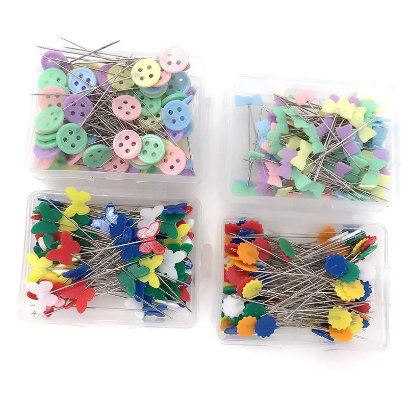 HOT 400 Pack Color mixing Flat Flower Head Pins Boxed(400 Pack