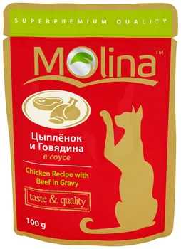

MOLINA MOLINA for adult cats with chicken and beef in sauce 100g