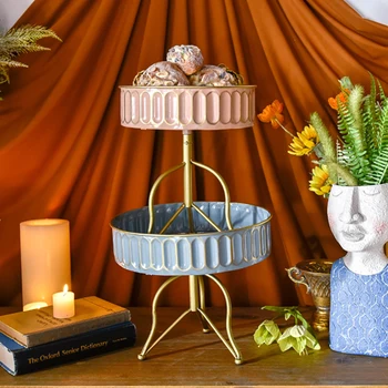 

Nordic Art Luxury Iron Groceries Mirror Tray Home Dresser Jewelry Jewelry Cosmetic Storage Tray Food Display Rack Decorationhome