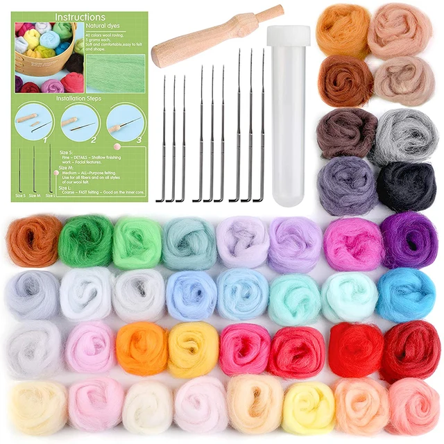 MIUSIE 20/36/50 Colors Needle Felting Kit Wool Felting Tools