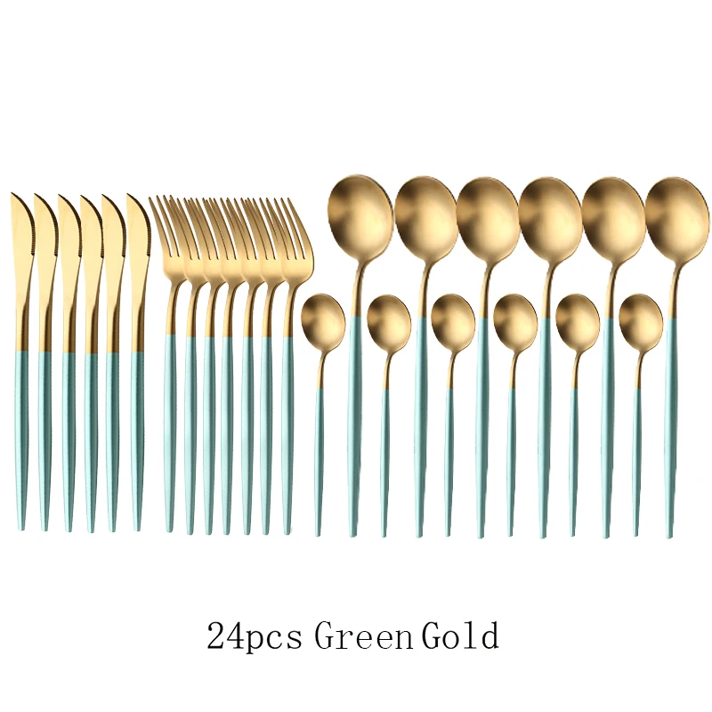 24pcs green gold