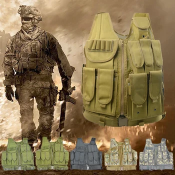 

Hunting Tactical Vest Men's Military Body Molle Armor Vest Outdoor CS Airsoft Paintball Protective Lightweight Vest 5 Color D20