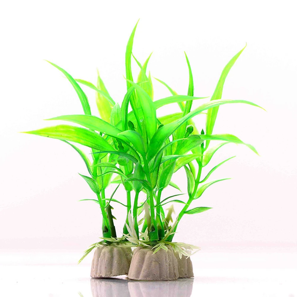 10Pcs Artificial Plants Aquarium Simulation Grass Weed Fish Tank Decor