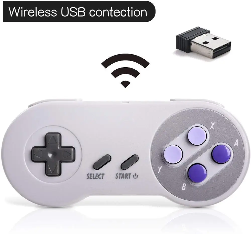 2 шт./лот 2,4 ГГц беспроводной USB контроллер совместим с Super Famicom игры USB Классический джойстик Джойстик для Windows