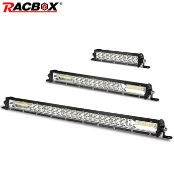 

RACBOX Ultra Slim LED Light Bar Dual Row 7 13 20 inch Spot Flood Beam Led Work Light For SUV UAZ Off Road ATV offroad 12V 24V