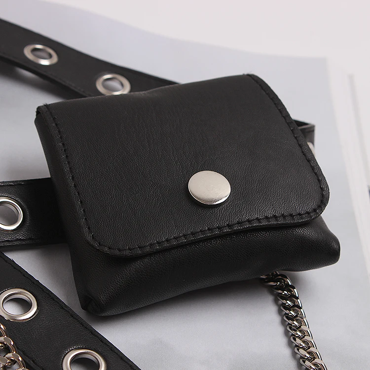 XITAO Hollow Mini Small Package Belt Detachable Multifunction Black Chain Belt Autumn New Tide Fashion Women Bag GCC1406