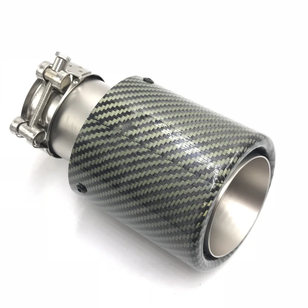 Один шт. akrapovic выхлопная насадка 63 мм на входе(89 мм на выходе) глянцевый зеленый Карбон волокно выхлопной наконечник глушитель