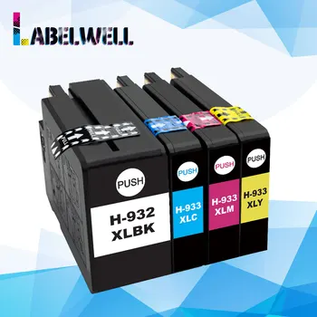

Labelwell compatible for HP932 hp 932 HP933XL ink cartridge 932XL 933 HP 932XL replace for HP Officejet 7110 7610 7612 6100 6600