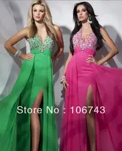 

summer style promotion Halter Hot sexy free Shipping New sale Sexy v-neck sweet 16 Chiffon Party prom Quinceanera Dresses
