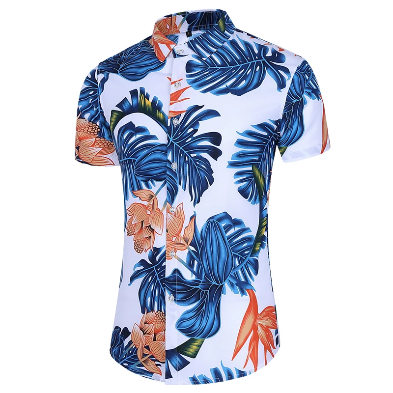 2020 new spring and summer plus size shirt short sleeve flower men's Fashion Loose Short Sleeve Shirts Mens 6XL 7XL | Мужская одежда