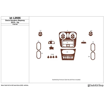 

Interior lining for Dacia Sandero Stepway 2010-UP. Set L2555.