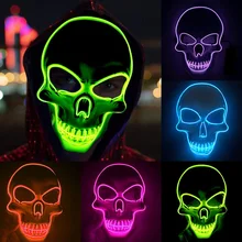 Halloween LED Masker Purge Maskers Verkiezing Mascara Kostuum DJ Party Light Up Maskers Glow In Dark 5 Kleuren Te Kiezen scary Masker(China)