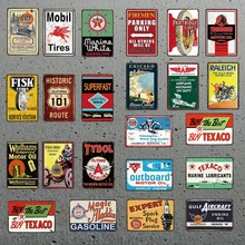 Оловянное моторное масло знак шин потертый шик металлическая пластина для стены Ретро Бар Кафе для магазина, гаража домашний декор Куадрос DU-4450A