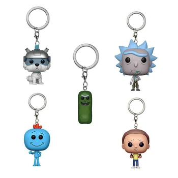

Rick and Morty & Snowball Pickle Keychain Vinyl Action Figure Collection Model Toys for Children Christmas Gift