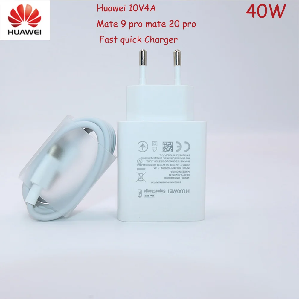 Оригинальный huawei mate 9 10 Pro P10 Plus P20 Honor V10 Supercharge быстрое супер зарядное устройство