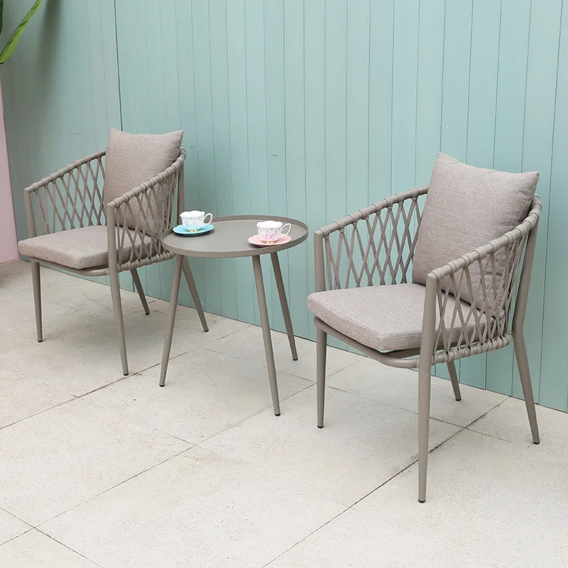 Minimalist Hong Kong Style Small Dining Table And Chair Outdoor Furniture Outside Apartment Villa Garden Terrace Relaxing Chairs