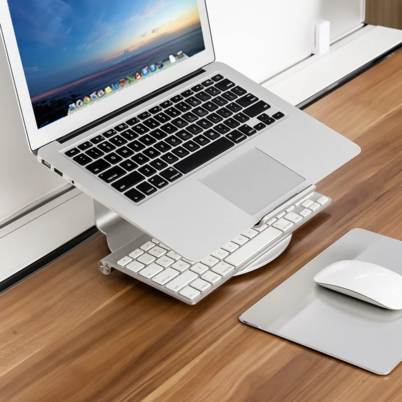

Aluminum Alloy Laptop Stand Base 360 Rotate Notebook Heighten Cooling Holder Support GV99
