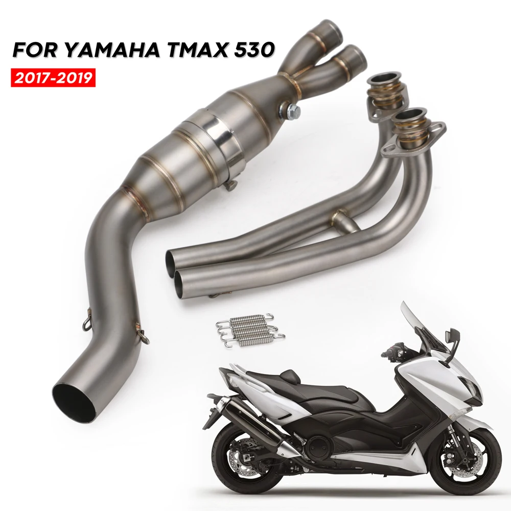 Exhaust System for Yamaha TMAX530 TMAX500 2017-2019 Motorcycle Exhaust Pipe Slip On 51 mm Header Mid Link Pipe with Modified Cat - - Racext 21