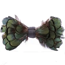 Галстук-бабочка ручной работы из перьев, полиэстер, натуральный зеленый оперение, мужской галстук унисекс для банкета, ночного клуба, свадьбы, жениха, классический высококачественный галстук-бабочка