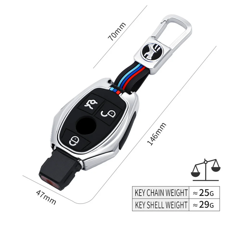 Portachiavi per auto in lega di zinco portachiavi per Mercedes Benz Cls Cla Gl R Slk Amg A B C S Shell portachiavi accessori protettivi - H70c923cc72ab498aa97d12ac801e15a6U