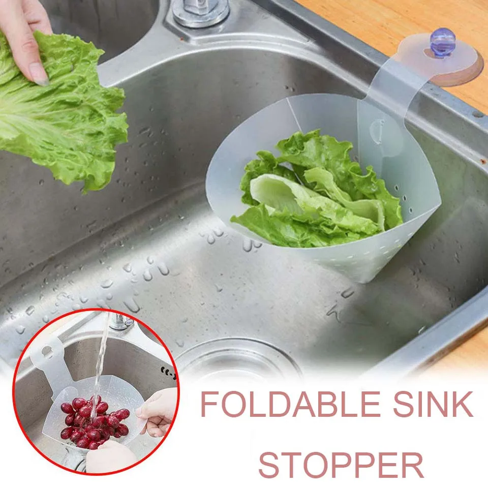 TEENRA Self-standing Drain Filter Collapsible Drain Filter Sink Anti-blocking Device Recyclable Stopper Kitchen Sink Strainer