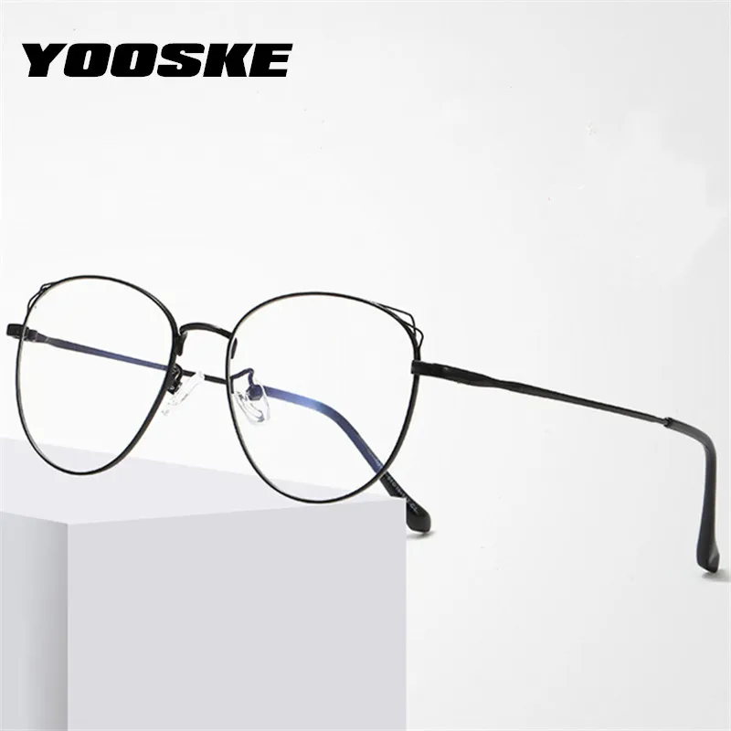 

YOOSKE Cat Eye Glasses Frames Women Blue Light Blocking Eyeglasses Frame Transparent Computer Eyewear Goggle