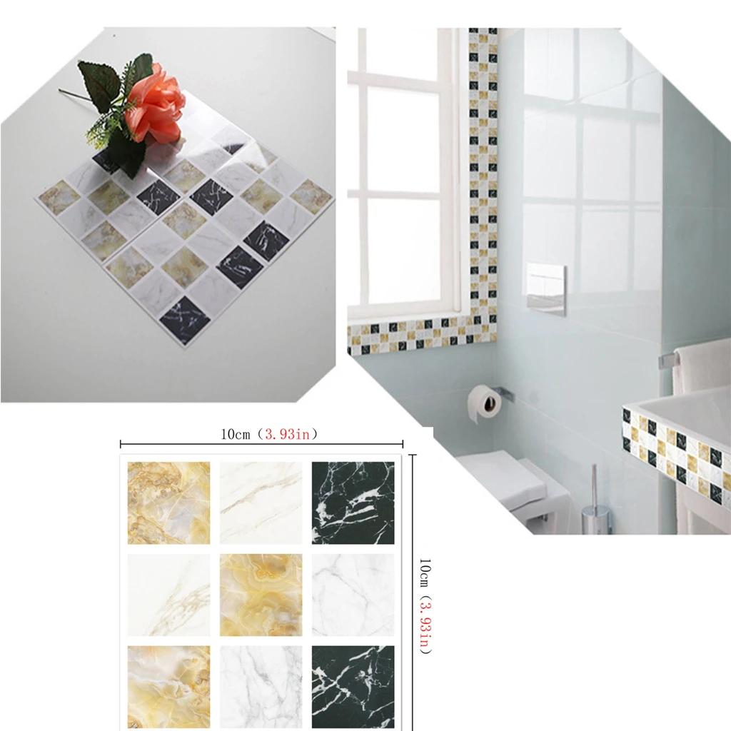 20 шт. самоклеющиеся мозаичные обои DIY 3D наклейки s Кухня Ванная комната Туалет водонепроницаемый стикер s плитка ремонт стикер стены