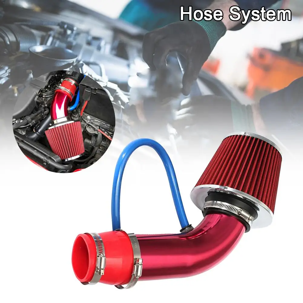 

Universal 76mm/3" Car Cold Air Intake System Turbo Induction Pipe Tube Air Intake Alumimum Pipe Mushroom Head Hose System