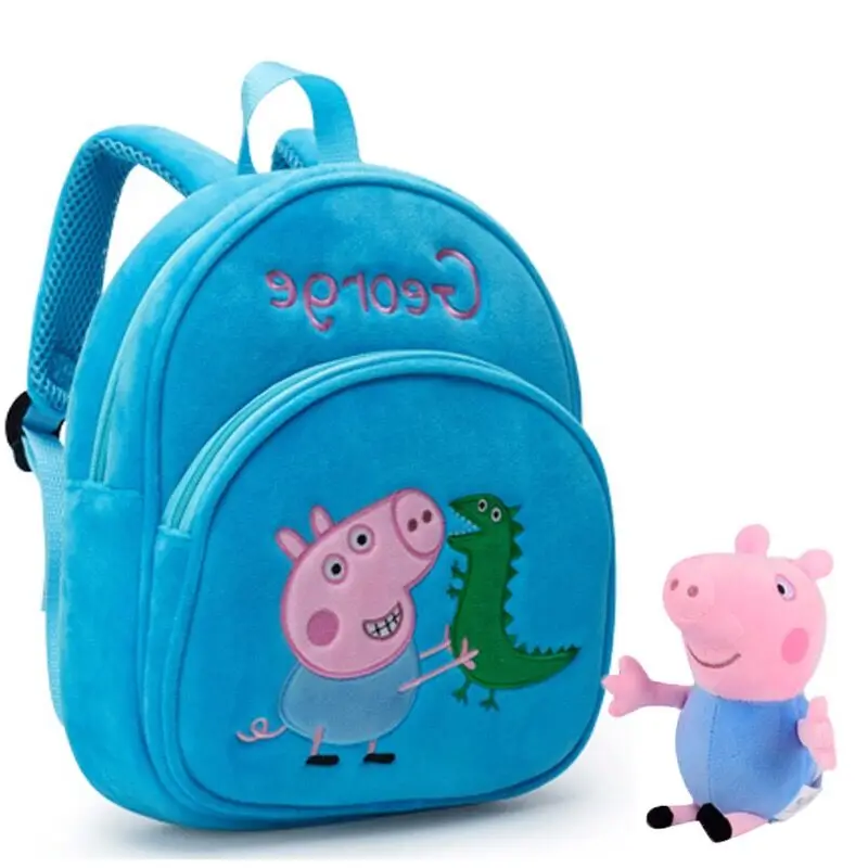 18-2pcs Натуральная кожа с изображением Свинки Пеппы свинки George peppa 28/44 см плюшевый рюкзак сумка 13 см Кукла Детская игрушка для детей, рождественский подарок - Цвет: 18-2pcs