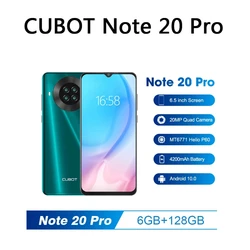 Cubot Note 20 Pro смартфон 8 ГБ + 128 ГБ 6,5 дюймов 4200 мАч Android 10 Quad Camera мобильный телефон NFC Dual SIM телефон 4G мобильный телефон