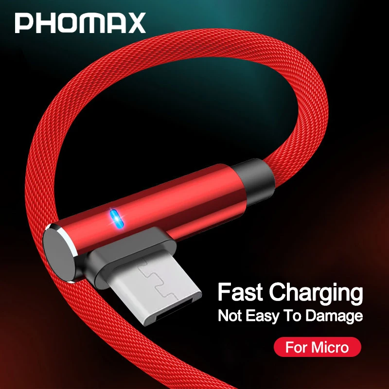 Кабель Micro USB PHOMAX светодиодный кабель для быстрой зарядки и передачи данных Samsung s9