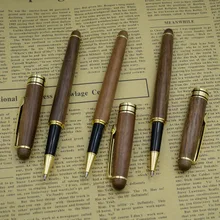 12 шт./лот) ручной работы из натурального орехового дерева гелевая ручка оптом 0,5 мм черный заправка чернил гелевые чернила ручки офисные принадлежности уголок радости