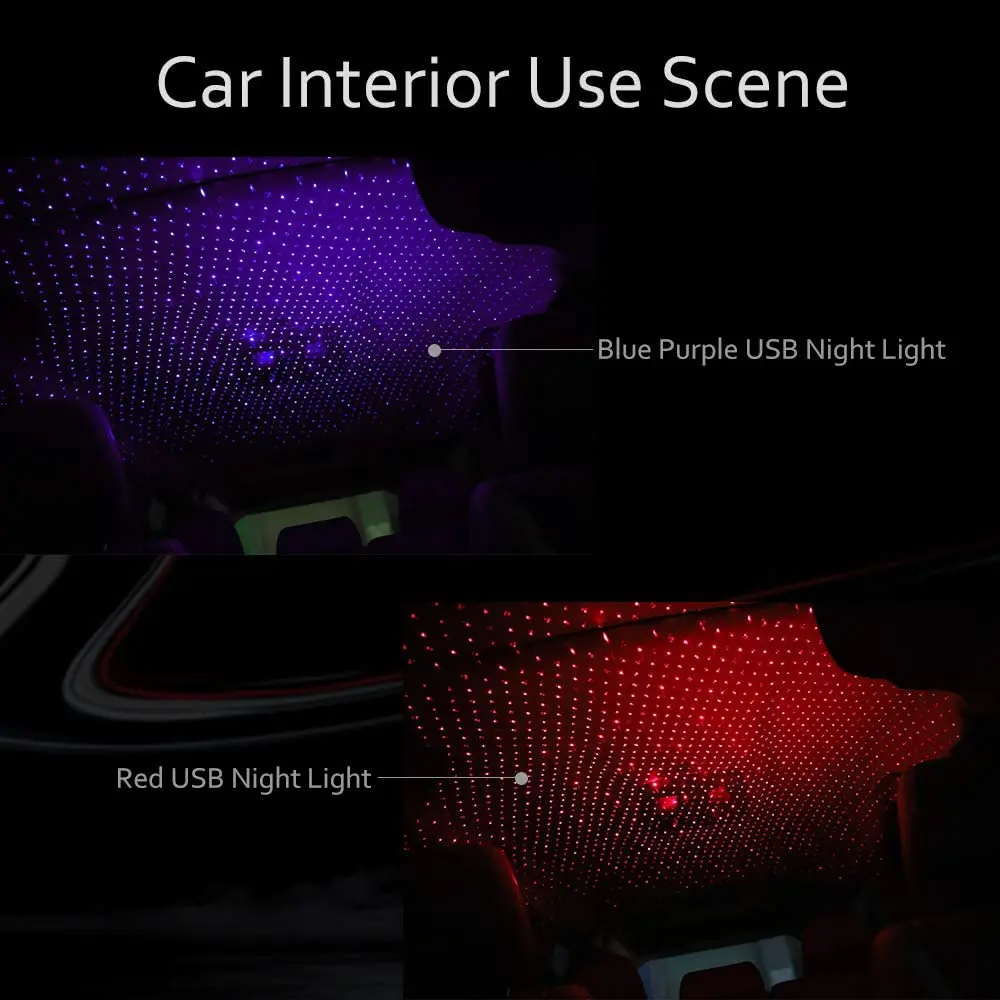 5V USB Powered Galaxy Star Projector Lamp Car Extras & Accessories Decorations 061330ff83c078d1804901: Blue|Red