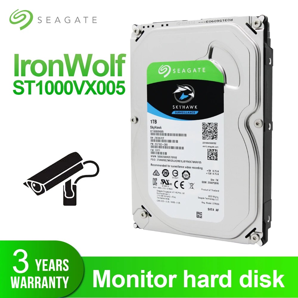 Seagate 1 ТБ 3 5 "видео HDD для наблюдения внутренний жесткий диск 5900 об/мин SATAIII 6