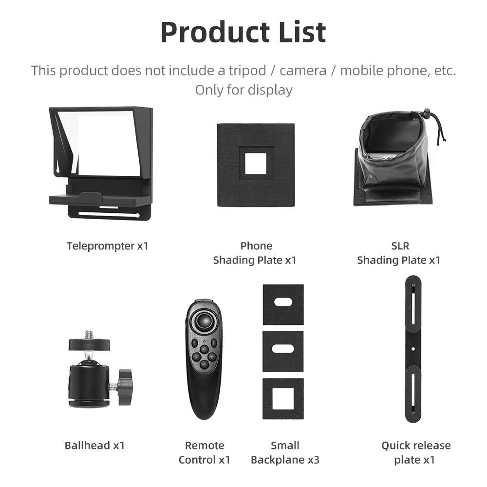 New Prompter Cameras Smartphone Teleprompter for Live Interview Speech Vlog support DSLR Cameras Mobile Phone with remote