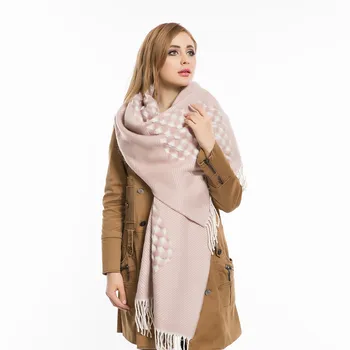 

Women Plaid Blanket Thick Winter Scarf Tartan Chunky Wrap Oversized Shawl Cape